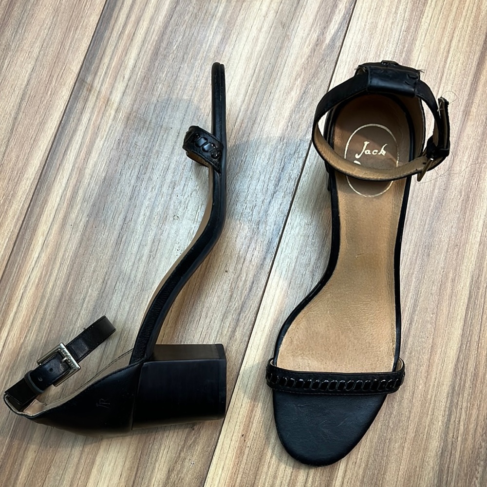 Jack Rogers Heel Sandals Strap Sz 9.5 9 1\2 Black